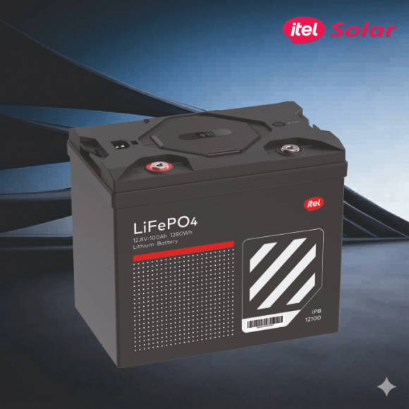 itel 1280Wh 12V Lithium Battery (LiFePO₄) – Smart Solar Storage Solution IPB-12100 IP 54